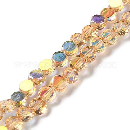 Transparent Electroplate Glass Beads Strands GLAA-Q099-I01-09-1