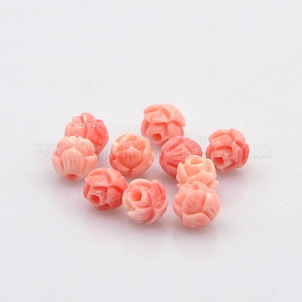 Opaque Resin Flower Bud Beads RESI-E005-04-6mm-1