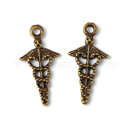 Antique Bronze Caduceus Symbol for Medicine Charms Pendants for Jewelry Making X-TIBEB-A12097-AB-FF-1