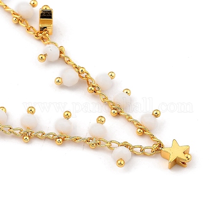 (Schmuckpartys im Fabrikverkauf) Halsketten mit Messingperlen NJEW-JN03040-1