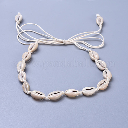 Collane lariat con perle di conchiglia regolabili X-NJEW-JN02394-1