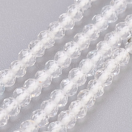 Brins de perles en cristal de topaze naturelle G-F568-146-2mm-1