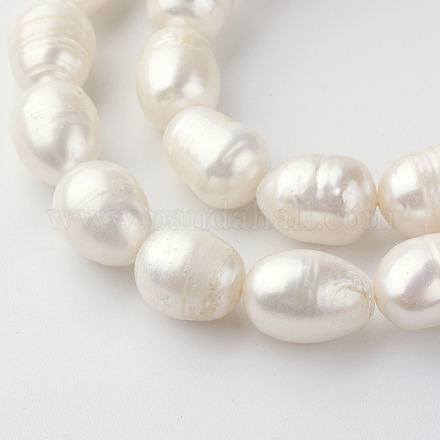 Fili di perle di perle d'acqua dolce coltivate naturali PEAR-R064-05-1