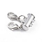 Alloy Magnetic Slide Lock Clasps, Necklace Layering Clasps, with Lobster Claw Clasps, 2-Strand, 4-Hole, Tube, Platinum, 25x15mm, Hole: 1.5mm