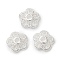 Brass Bead Caps, Flower, 925 Sterling Silver Plated, 8x8.5x2.5mm, Hole: 1.6mm