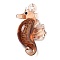 Handmade Lampwork Pendants, Sea Horse Charms, Chocolate, 42x26x11.5mm, Hole: 2x2.5mm