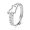 Non-Tarnish 304 Stainless Steel Hollow Heart Adjustable Rings, Stainless Steel Color, Inner Diameter: 18.8mm
