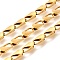 304 Stainless Steel Oval Link Chains, Unwelded, Ion Plating(IP), with Spool, Golden, 10x4x2.5mm