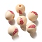 Valentine's Day Element Printed Wood Beads, Round, Bisque, 16mm, Hole: 4mm