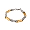 201 Stainless Steel Oval Link Chain Bracelets, with 304 Stainless Steel Clasps, Golden & Stainless Steel Color, 8-1/8 inch(20.5cm)