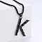 Stylish Stainless Steel Initial Pendant Necklaces, Black, Letter K