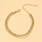 Alloy Rhinestone Multi-strand Anklets, Ball Chain Anklets, Golden, 7-1/2 inch(190mm)