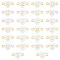 26Pcs 26 Styles Letter A~Z Shell Connector Charms, Heart Links with 304 Stainless Steel Double Loops, Golden, 15mm, Hole: 1.8mm, 1pc/style