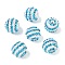 Striped Resin Rhinestone Beads, Bubblegum Round Beads, with Acrylic, Deep Sky Blue, 20mm, Hole: 2mm