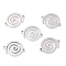Non-Tarnish Stainless Steel Links Connectors, Vortex, Stainless Steel Color, 15x11x1.1mm, Hole: 1mm