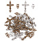 20Pcs 2 Colors Virgin Mary Tibetan Style Alloy Chandelier Component Links, 20Pcs 2 Colors Cross Jesus Tibetan Style Alloy Pendants, Antique Bronze & Antique Silver, 25~55.5x13~34x3~5mm, Hole: 2mm, 10pcs/style