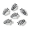 Baking Paint Glass Enamel Beads, Fish, WhiteSmoke, 19.5~20x13.5~14x9mm, Hole: 1.4mm