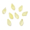 Glass Beads, Leaf, Lemon Chiffon, 12x6.5x5mm, Hole: 0.8mm