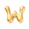 304 Stainless Steel Pendants, Letter Charm, Ion Plating(IP), Real 18K Gold Plated, Letter W, 21x25.5x6mm, Hole: 3.5x2.2mm
