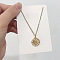 Stainless Steel Pendant Necklaces, Real 18K Gold Plated, Compass, 17.72 inch(45cm)