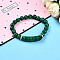 Natural Malachite Beads Stretch Bracelets, with Brass Beads, Inner Diameter: 2~2-1/8 inch(51mm~53mm), Beads: 8mm in Diameter, Brass Finding: 7.5x3mm, Rectangular: 35x10.5x5.5~6mm