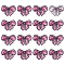 16Pcs Computerized Embroidery Cloth Self Adhesive Patches, Stick On Patch, Costume Accessories, Appliques, Bowknot, Hot Pink, 60x45x1.5mm
