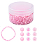 120G Glass Seed Beads, Round Hole, Round, Pink, 3.5~5x2.5~4.5mm, Hole: 1.2~1.5mm, 120g/set