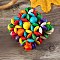 Bohemia & Ethnic Style Wood Stretch Bracelets for Women, Dyed, Colorful, Inner Diameter: 2-1/8~2-1/2 inch(5.3~6.2cm)