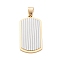 304 Stainless Steel Pendants, Ion Plating(IP), Rectangle Charms, Golden & Stainless Steel Color, 37x20x3.5mm, Hole: 7x4.5mm