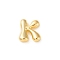 Brass Pendants, Real 18K Gold Plated, Letter K, 22x20x6.5mm, Hole: 2.5x3mm