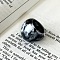 Resin Finger Rings for Women, Black, Inner Diameter: 17mm