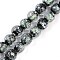 Handmade Gold Foil Lampwork Beads Strands, Round, Black, 10mm, Hole: 1.8mm, about 50pcs/strand, 186.61''(474cm)