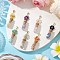 7Pcs 7 Styles Natural Mixed Stone Round Beaded Flower Pendants, with Brass Glass Bottles Gems Chip Inside, Mixed Dyed and Undyed, Golden, 39~42x11.5~12.5x10mm, Hole: 6x3mm, 1pc/style