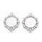 Non-Tarnish 304 Stainless Steel Connector Cabochon Settings, Flower with Round Tray, Stainless Steel Color, Tray: 20~20.5mm, 39~40x31x2.5mm, Hole: 2.8mm