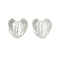 Handmade Silver Foil Lampwork Glass Beads, Heart, Clear, 14.5~15.5x15~15.5x9~10mm, Hole: 1.8mm