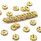 Brass Grade A Crystal Rhinestone Spacer Beads, Waves Edge, Rondelle, Golden, 10x4mm, Hole: 2mm