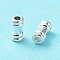 Rack Plating Brass Bead, Cadmium Free & Lead Free, Long-Lasting Plated, Column, Silver, 6x3mm, Hole: 1.4mm