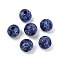 Independence Day Theme Wood European Beads, Printed Large Hole Beads, Round, Blue, 15.5~6mm, Hole: 4mm