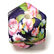 Silicone Beads, Hexagon with Flower Pattern, Dark Slate Blue, 14x14x14mm, Hole: 2.5mm