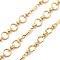 Brass Bar Link Chains, with Spool, Unwelde, Real 18K Gold Plated, 9x1.5mm, 9x5x1.5mm and 15x3x2.5mm