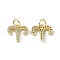 Real 18K Gold Plated Brass Micro Pave Clear Cubic Zirconia Charms, with Jump Ring, Constellation Charm, Aries, 10.5x12x2.5mm, Hole: 3.4mm
