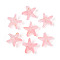 Frosted Glass Beads, Starfish, with Gold Powder, Pink, 15x16x8mm, Hole: 1mm, about 909pcs/1000g