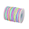 Segment Dyed Round Polyester Elastic Cord, with Spool, Colorful, 1.2~1.4mm, about 92.96 Yards(85m)/Roll