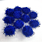Handmade DIY Doll Craft Pom Pom Yarn Pom Pom Balls, with Metallic Cord, Medium Blue, 2cm, about 1000pcs/bag