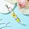 Sunflower Silicone Beaded Pendant Decorations, with Alloy Swivel Clasps, Yellow, 15cm