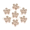 Alloy Enamel Pendants, Flower, Golden, Gray, 20.5x18x3mm, Hole: 1.8mm