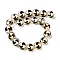 Glass Beads Strands, Hand Drawn Beads, with Enamel, Flat Round, Black, 17x7mm, Hole: 1.5mm, about 19pcs/strand, 12.60 inch(32cm)