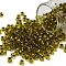 TOHO 6/0 Round Beads, Japanese Seed Beads, (747) Copper Lined Lime Green, 4mm, Hole: 1.5mm, about 168pcs/10g