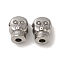 Non-Tarnish 304 Stainless Steel Beads, Skull, Stainless Steel Color, 8x6.5x5.5mm, Hole: 1.8mm