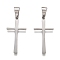Non-Tarnish 304 Stainless Steel Pendants, Cross, Stainless Steel Color, 32.5x17x1.5mm, Hole: 4.5x8mm